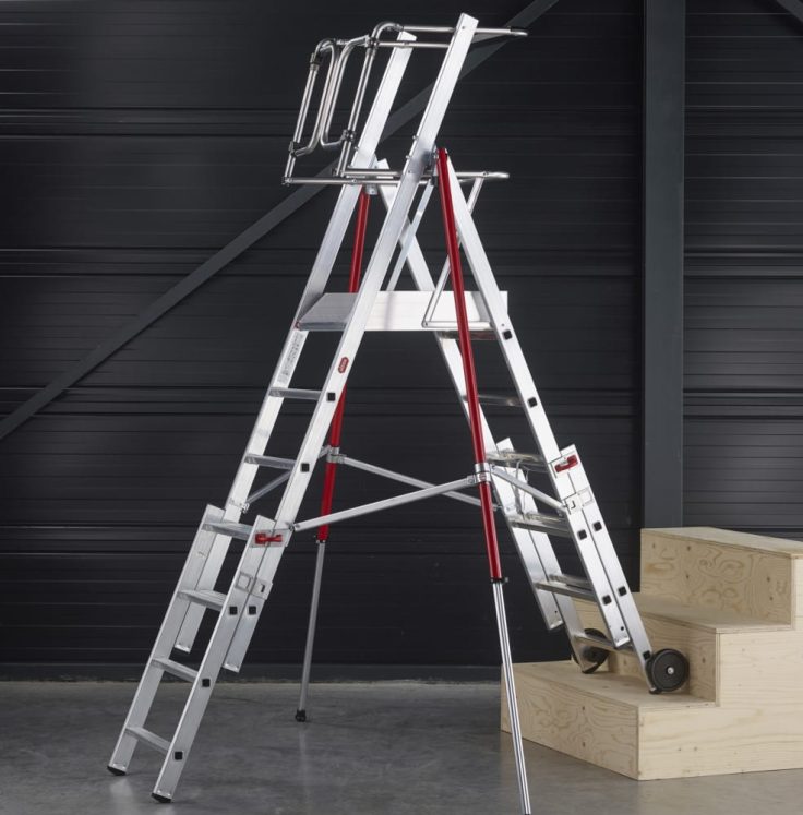 Rolguard Telescopic Work Platform 4 Rung With 3 Rung Extension Thumbnail 1