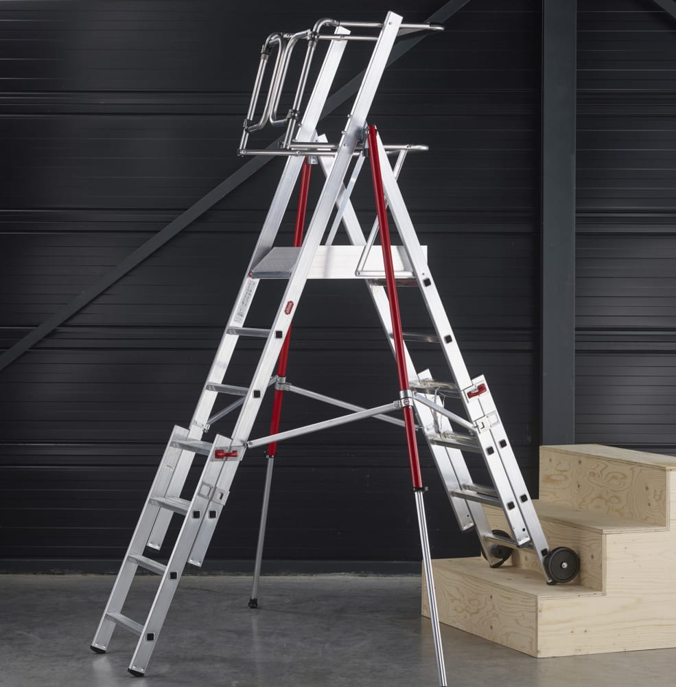 Rolguard Telescopic Work Platform 4 Rung With 3 Rung Extension Main Image